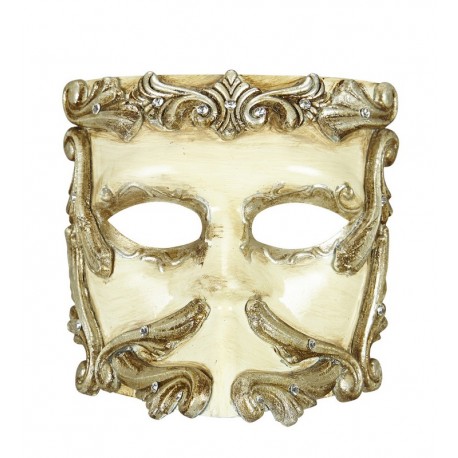 Maschera Casanova in Avorio con Strass Lusso