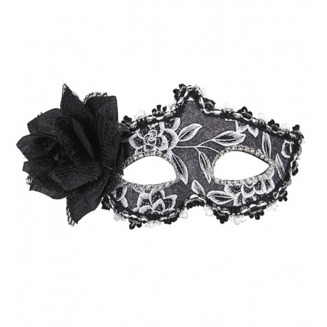 Maschera con Glitter Colore Rosa Nera