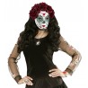 Maschera Catrina con Brillantini con Rose Bordeaux Online