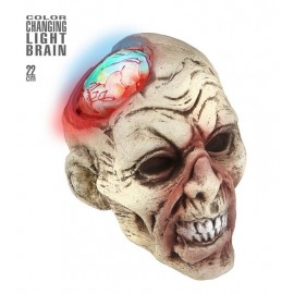 Testa di Zombie con Cervello che Cambia Colore