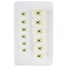 Set di 12 Unghie Ragni Fluorescenti