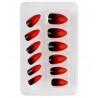 Set di 12 Unghie Nere Ombreggiate di Rosso