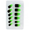 Set di 12 Unghie Nere Ombreggiate di Verde