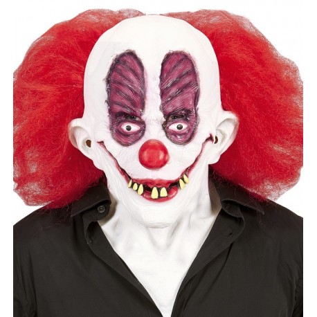 Maschera Pippo Clown con Capelli e Collo