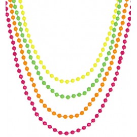 Set di 4 collane di perline neon