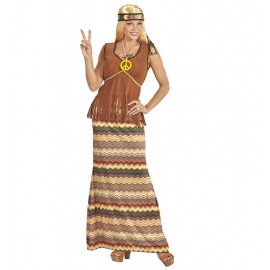 Costume Hippie Donna Figlia Dei Fiori Anni 60 Carnevale Vestiti Donna  Adulto Anni 60 Lungo