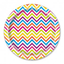 8 Piatti Rotondi Chevron 23 cm 8 Piatti Rotondi Chevron 23 cm