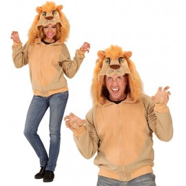 Costume da leone con cappuccio per adulti