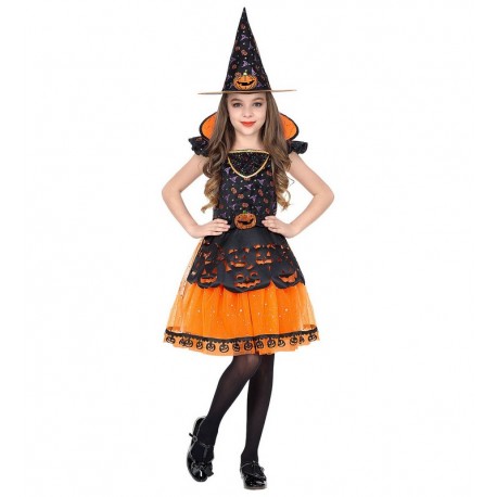 Costume da Strega Zucca per Bambina Economico