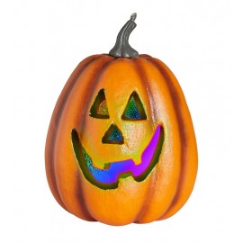 Zucca di Halloween con luci LED colorate