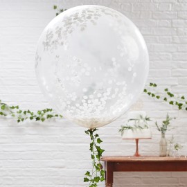 Palloncino con Coriandoli Gigante Bianco 90 cm Palloncino con Coriandoli Gigante Bianco 90 cm
