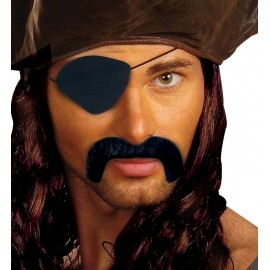 Set di baffi e toppe per gli occhi del pirata