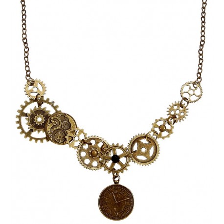 Collana Steampunk con Orologio