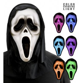 Maschera Fantasma con Cappuccio e Luce Multicolore