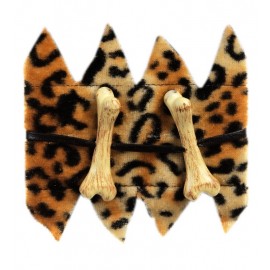 Bracciale in Osso e Pelle di Leopardo