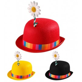 Cappello a Bombetta con Fiore da Clown