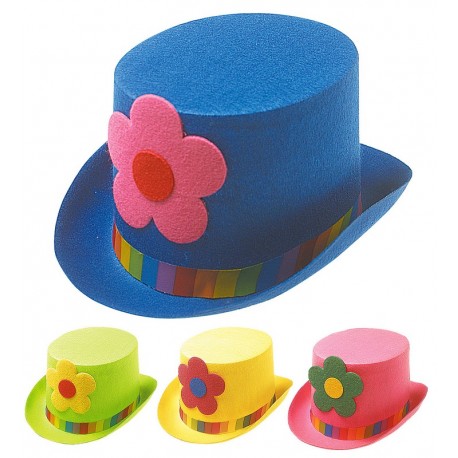 Cappello a Cilindro Pagliaccio Maxi Fiore