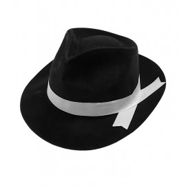 Cappello da gangster nero floccato