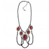 Collana di Perle Nere e Rosse 