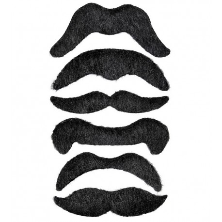 Set di 6 Baffi da Pirata