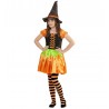 Costume da Strega Arancione con Gonna per Bambina Economico