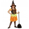 Costume da Strega Arancione con Gonna per Bambina Economico