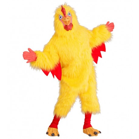 Costume da Pollo Giallo Peluche per Adulto