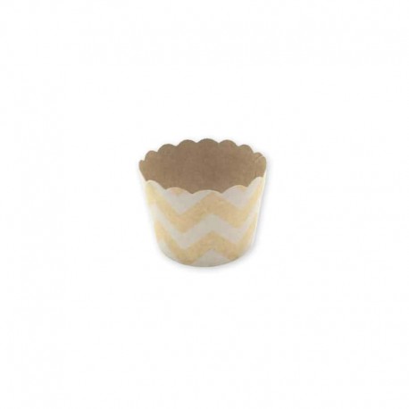 12 Pirottini per Cupcake Kraft Chevron