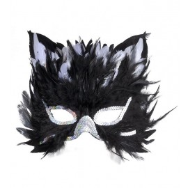 Maschera Gatto con Piume