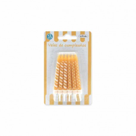 12 Candele di Compleanno a Pois e Righe Acquistare