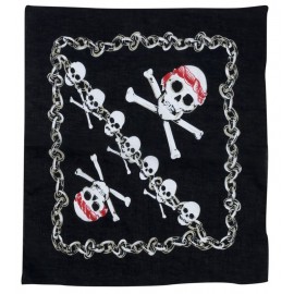 Bandana Nera con Teschio Pirata