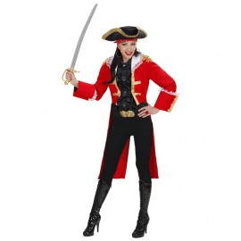 Costume da Capitano dei Pirati Rosso da Donna Economico