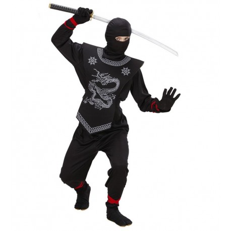 Feste Guirca Costume Ninja Misterioso Per Bambino – Taglia L (10-12 Anni) – 100% Poliestere