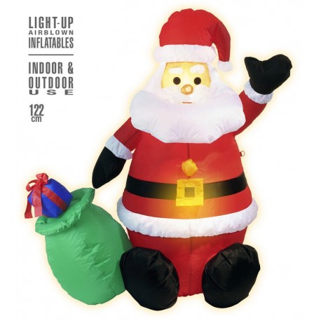 Babbo Natale Gonfiabile Luminoso 122 cm