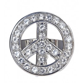 Anello "Peace and Love" con Strass