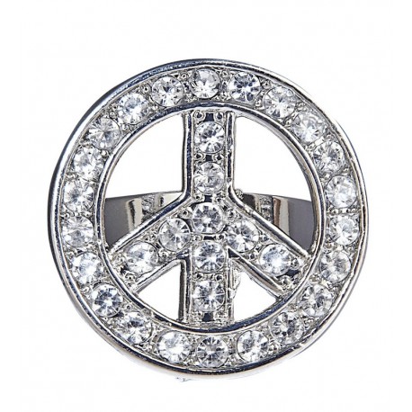 Anello "Peace and Love" con Strass