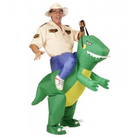 Costume da Esploratore con Dinosauro Gonfiabile