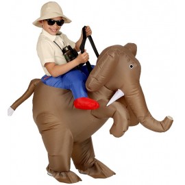 Costume da Esploratore con Elefante Gonfiabile