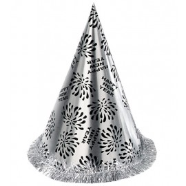 Cappello a Cono Happy New Year con Frangia Argento