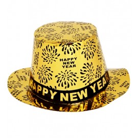 Cappello a Cilindro Happy New Year Oro