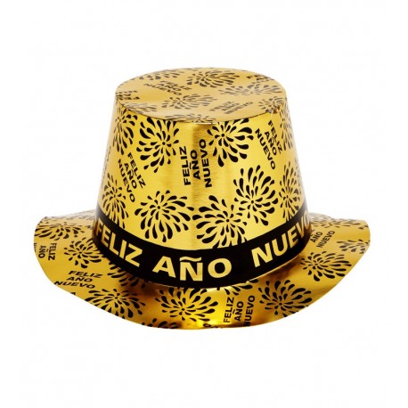 Cappello a Cilindro Feliz Año Nuevo Oro