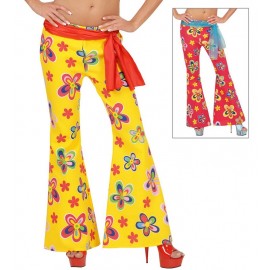 Pantaloni a Campana con Fiori Assortiti