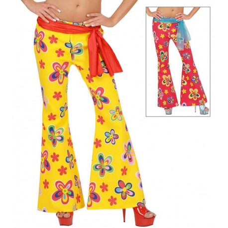 Pantaloni a Campana con Fiori Assortiti