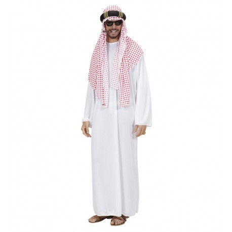 Costume Da Sceicco Arabo Per Uomo - Set Completo Con Abito, Turbante, Occhiali E Gioielli
