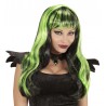 Parrucca Nera con Riflessi Halloween