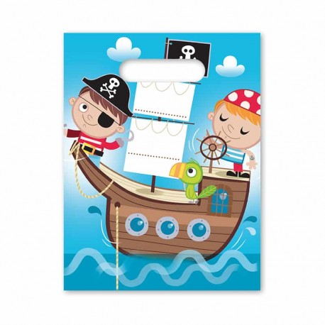 6 Sacchetti Pirata per bambini