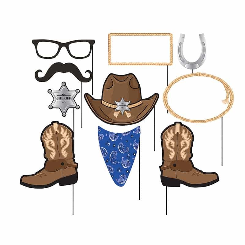 Accessori Cowboy Blu per Photo Booth