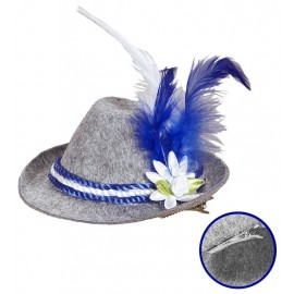 Mini Cappello Bavarese con fiori e piume