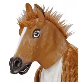 Maschera Cavallo Marrone con Capelli