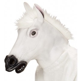 Maschera Completa Cavallo Bianco con Capelli